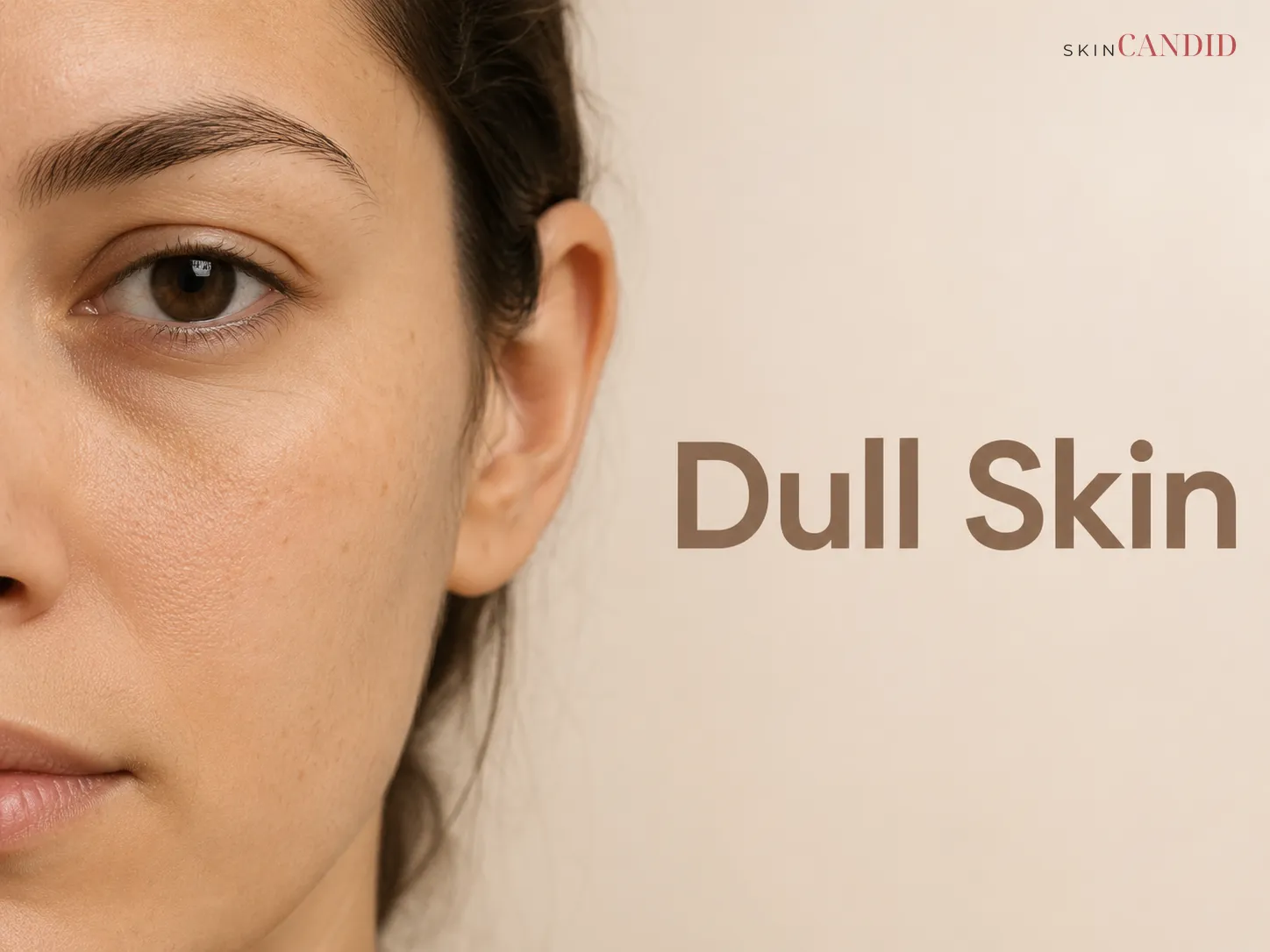 Partial face with natural texture, low surface luminosity and mildly uneven skin tone.