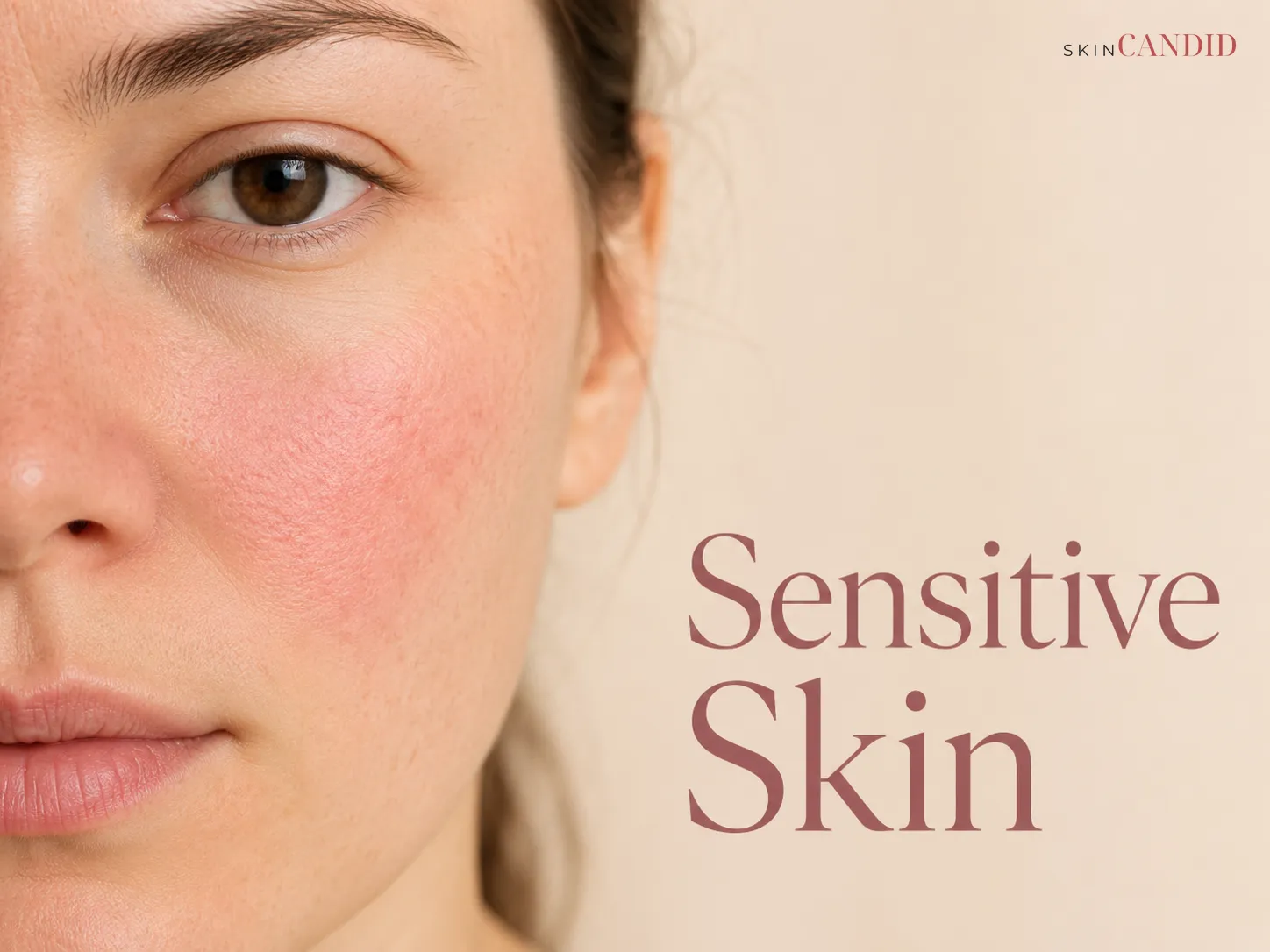 Close-up of the cheek and nose with mild diffuse redness and natural skin texture.